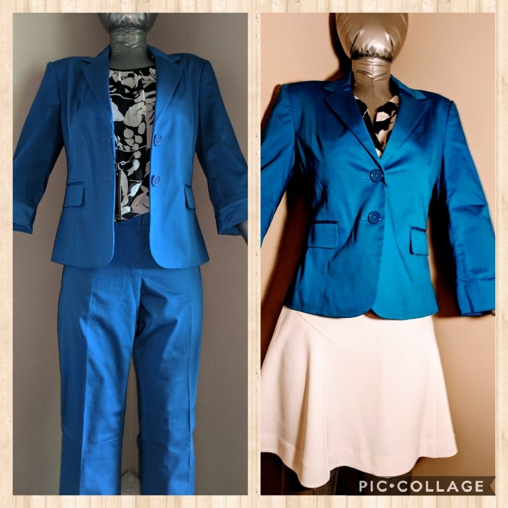 Express royal blue women's Blazer 2 buttons size 6 - Picture 3 of 6